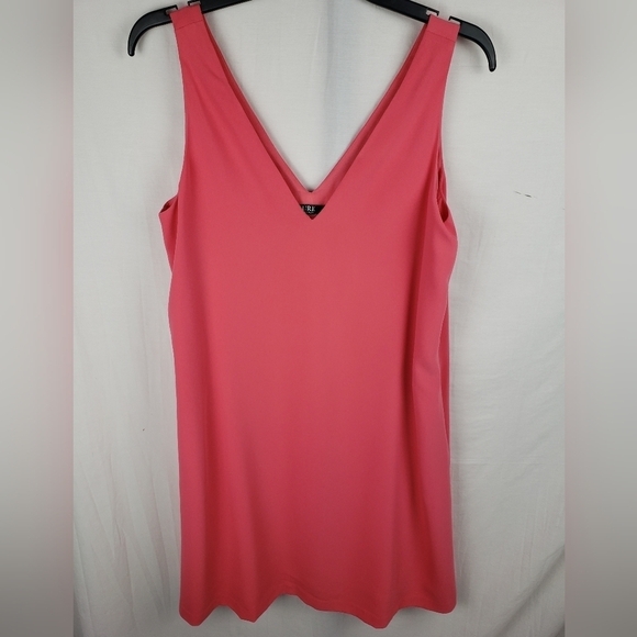 Lauren Ralph Lauren Coral Rose VNECK Coral Rose Dress Sz 10 - Picture 3 of 11